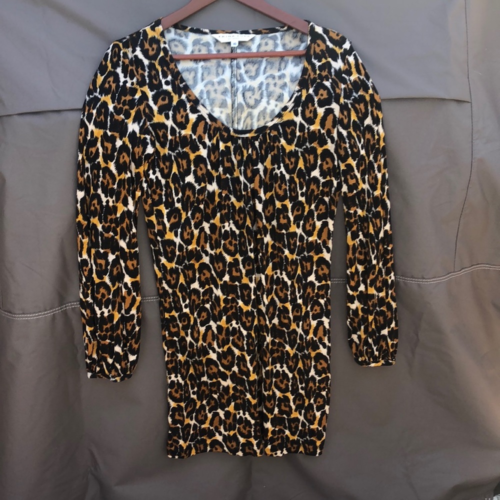 Trina Turk (10) leopard long sleeve mini dress